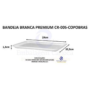 BANDEJA BRANCA PREMIUM CR-005 (B5 RASA) C/200 COPOBRAS 29X20,3X1,3