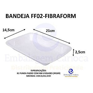 BANDEJA FF02 (B2 FUNDA) FIBRAFORM 14,5X21X2,5CM FD 400