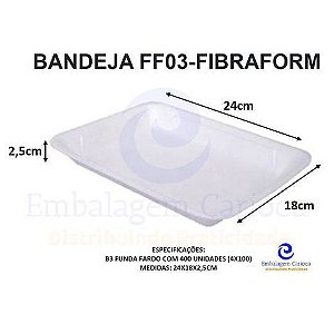 BANDEJA FF03 (B3 FUNDA) FIBRAFORM 18X24X2,5CM FD 400
