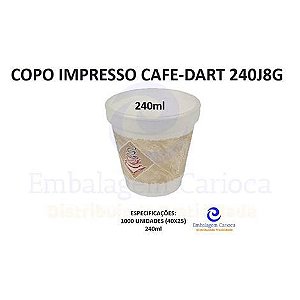 COPO TERMICO IMPRESSO CAFE 240ML 40X25 DART 240J8G