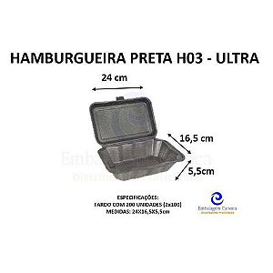 HAMBURGUEIRA PRETA H03 FD.200 ULTRA 24X16,5X5,5 (ESTOJO)