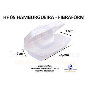 HF 05 HAMBURGUEIRA FIBRAFORM 22,2X13X7 C M CX200UN (ESTOJO)