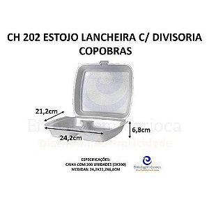 CH 202 ESTOJO LANCHEIRA C/ DIVISORIA CX.2X100 COPOBRAS 24,2X21,2X6,8