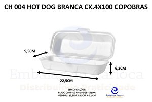 CH 004 HOT DOG BRANCA CX.4X100 COPOBRAS 22,5X9,5X6,2