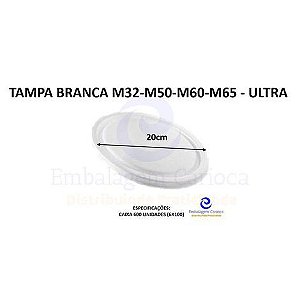 TAMPA BRANCA M32-M50-M60-M65 FD C/6X100 ULTRA 20CM