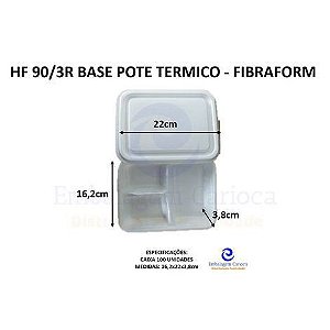 HF 90/3R BASE POTE TERMICO RASO 3 DIV FIBRAFORM 650ML CX C/100 16,2 X 22 X 3,8 CM