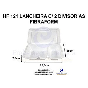 HF 121 LANCHEIRA C/ 2 DIVISORIAS EPS 23,5X16X7,5 CM C/200 FIBRAFORM