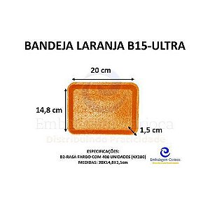 BANDEJA LARANJA B15 (B2 RASA) C/400 ULTRA 20X14,8X1,5