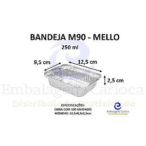 BANDEJA ALUMINIO M90 CX.100 MELLO-220ML