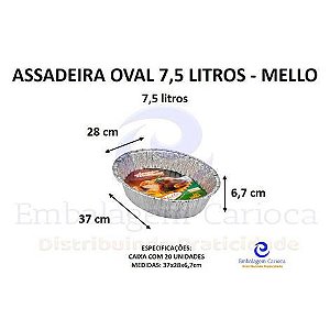 ASSADEIRA OVAL 7,5 LTS CX.20 MELLO
