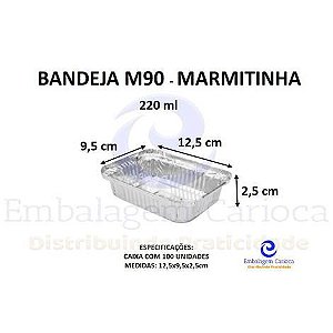 BANDEJA ALUMINIO M90 CX.100 MARMITINHA-220ML