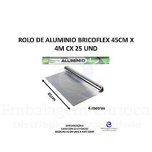 BF50003 - ROLO DE ALUMINIO BRICOFLEX 45CM X 4M CX 25 UND