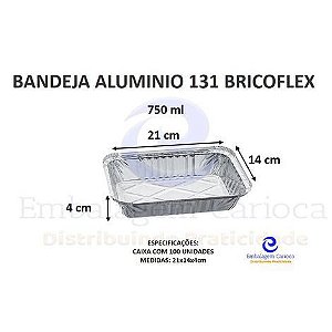 BF50008 - BANDEJA ALUMINIO 131 BRICOFLEX 750ML CX 100UN