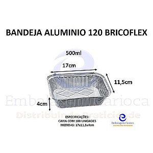 BF50007 - BANDEJA ALUMINIO 120 BRICOFLEX 500ML CX 100UN