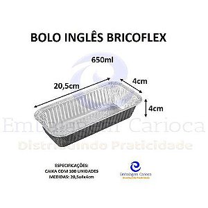 BF50029 - BOLO INGLES BRICOFLEX 650ML CX 100UN