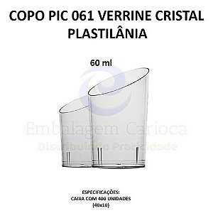 COPO PIC 061 VERRINE CRISTAL 60ML CX.40X10 PLASTILANIA