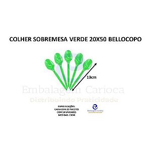 COLHER SOBREMESA VERDE 20X50 BELLOCOPO