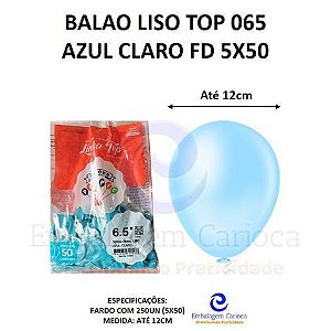 BALAO LISO TOP 065 AZUL CLARO FD 5X50
