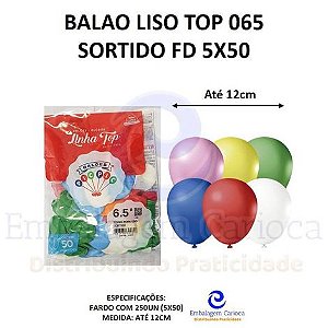 BALAO LISO TOP 065 SORTIDO FD 5X50
