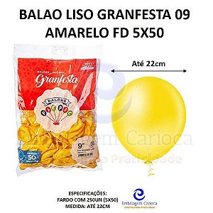 BALAO LISO GRANFESTA 09 AMARELO FD 5X50
