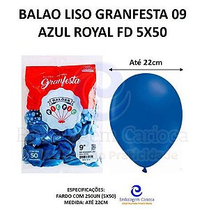 BALAO LISO GRANFESTA 09 AZUL ROYAL FD 5X50