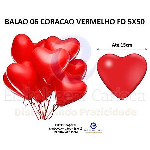 BALAO 06 CORACAO VERMELHO FD 5X50