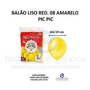 BALAO LISO RED. 08 AMARELO PIC PIC FD 5X50