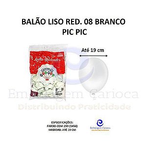 BALAO LISO RED. 08 BRANCO PIC PIC FD 5X50