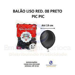 BALAO LISO RED. 08 PRETO PIC PIC FD 5X50