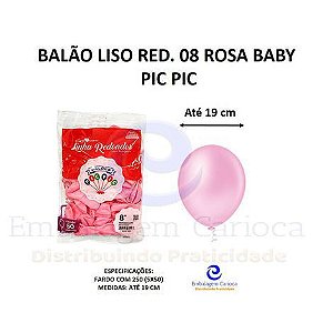 BALAO LISO RED. 08 ROSA BABY PIC PIC FD 5X50