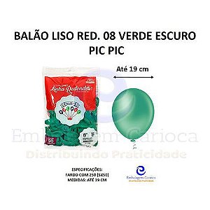 BALAO LISO RED. 08 VERDE ESCURO PIC PIC FD 5X50