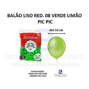 BALAO LISO RED. 08 VERDE LIMAO PIC PIC FD 5X50