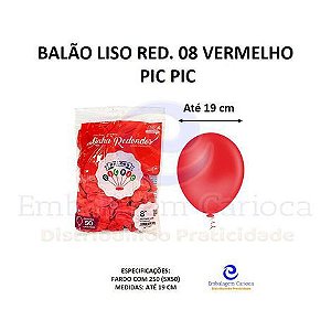 BALAO LISO RED. 08 VERMELHO PIC PIC FD 5X50