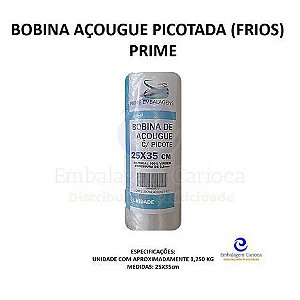 BOBINA ACOUGUE (FRIOS) PRIME PICOTADA 25X35