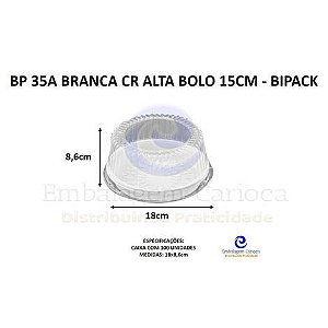 BP 35A BRANCA CR ALTA BOLO 15CM CX.100 BIPACK