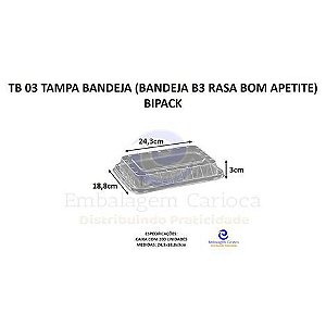 TB 03 TAMPA BANDEJA CX.200 BIPACK (BANDEJA B3 BOM APETITE/COPOBRAS)