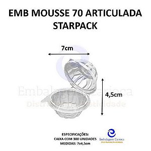 EMB MOUSSE 70 ARTICULADA CX C/300 STARPACK (70ML)