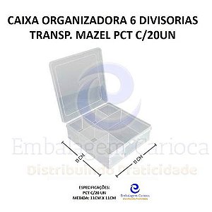 CAIXA ORGANIZADORA 6 DIVISORIAS TRANSP. MAZEL PCT C/20UN