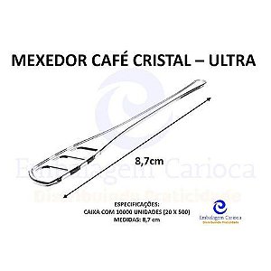 MEXEDOR CAFE CRISTAL 8,7CM 20X500 ULTRA