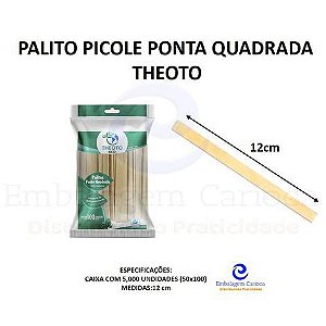 PALITO PONTA QUADRADA 12 CM 50X100 THEOTO PICOLE