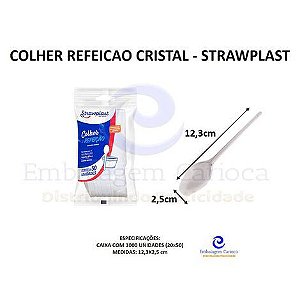 COLHER REFEICAO CRISTAL 20X50 STRAWPLAST 386