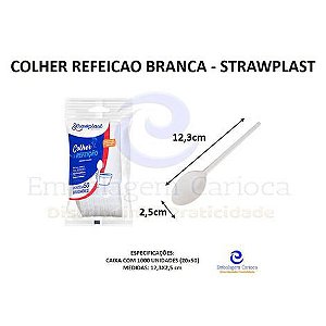 COLHER REFEICAO BRANCA 20X50 STRAWPLAST 409
