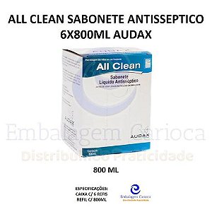 ALL CLEAN SABONETE ANTISSEPTICO 6X800ML AUDAX