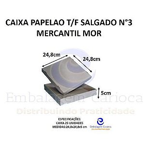 CAIXA PAPELAO T/F SALGADO N 3 C/25 24,8X24,8X5