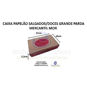 CAIXA PAPELAO SALGADOS/DOCES MEDIA PARDA C/25 24X37X5,3