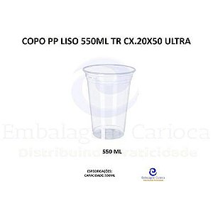 COPO PP LISO 550ML TR CX.20X50 ULTRA