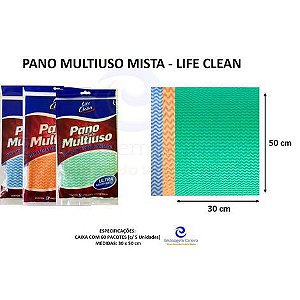 PANO MULTIUSO 30X50 MISTA CX C/60 PCT C/5 UND LIFE CLEAN