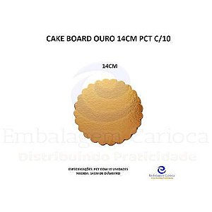CAKE BOARD OURO 14CM PCT C/10