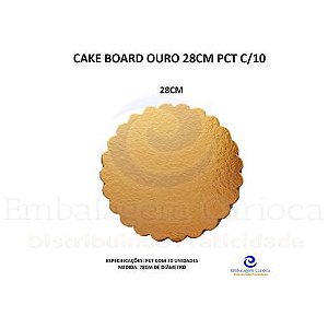 CAKE BOARD OURO 28CM PCT C/10