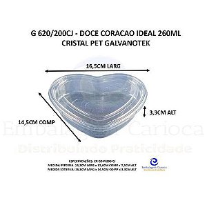 G 620/200CJ - DOCE CORACAO IDEAL 260ML CRISTAL PET GALVANOTEK